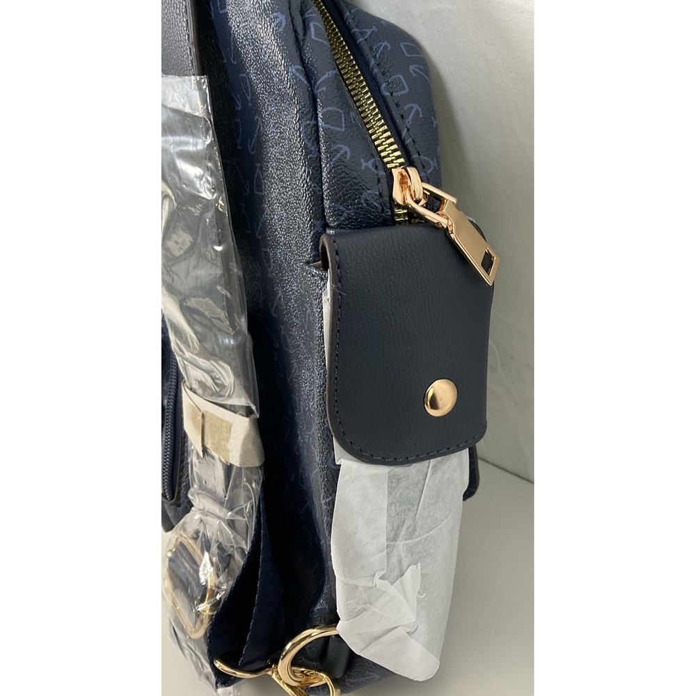 NWT AR New York Vegan Leather Sling‎ Bag Purse Cross Body 7820 Navy Blue - Picture 6 of 6